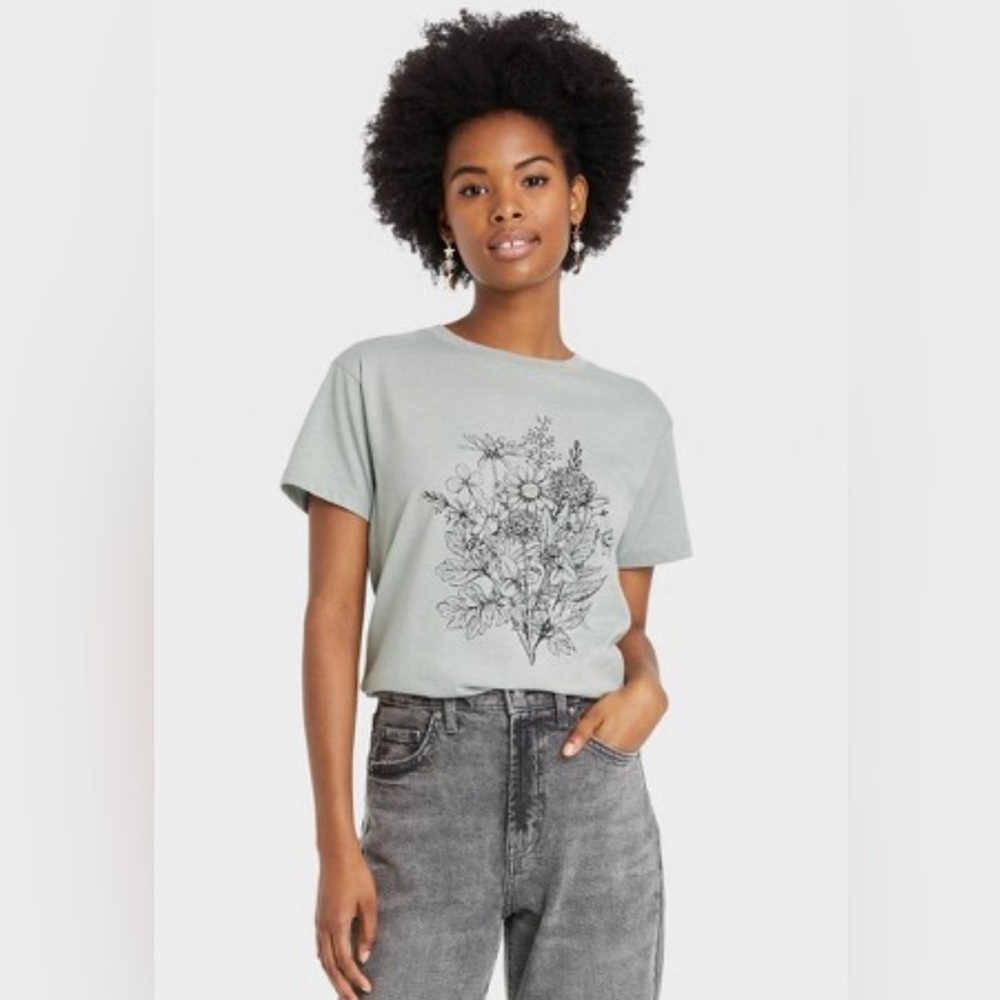 Light Green Floral Tee